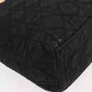 Christian Dior Canage Lady Dior Hand Bag Nylon Black Gold Auth ep14452-13