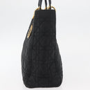Christian Dior Canage Lady Dior Hand Bag Nylon Black Gold Auth ep14452-5