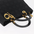 Christian Dior Canage Lady Dior Hand Bag Nylon Black Gold Auth ep14452-7