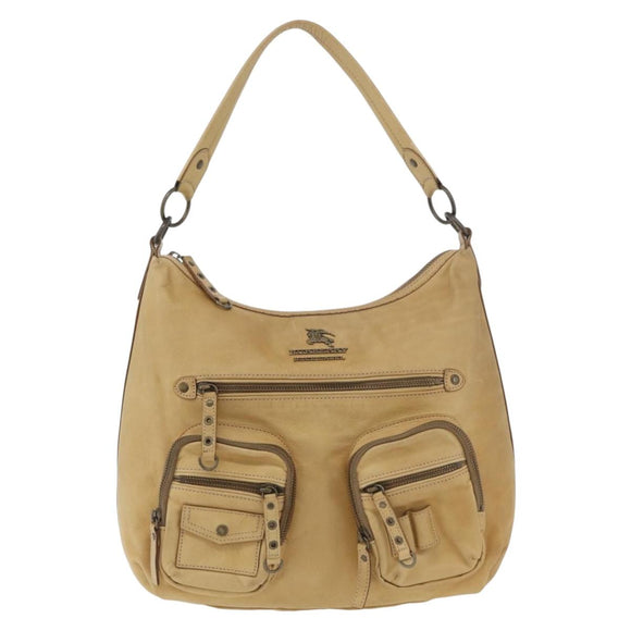 BURBERRY Blue Label Shoulder Bag Leather Beige Auth ep14455