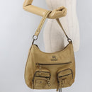 BURBERRY Blue Label Shoulder Bag Leather Beige Auth ep14455-22