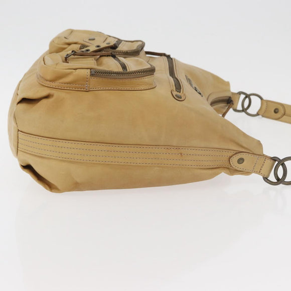 BURBERRY Blue Label Shoulder Bag Leather Beige Auth ep14455