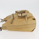 BURBERRY Blue Label Shoulder Bag Leather Beige Auth ep14455-4