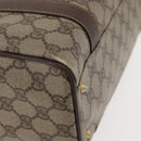GUCCI GG Supreme Web Sherry Line Boston Bag PVC Beige Gold Auth ep14457-9