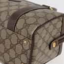 GUCCI GG Supreme Web Sherry Line Boston Bag PVC Beige Gold Auth ep14457-14