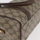 GUCCI GG Supreme Web Sherry Line Boston Bag PVC Beige Gold Auth ep14457-15