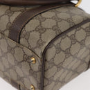 GUCCI GG Supreme Web Sherry Line Boston Bag PVC Beige Gold Auth ep14457-16