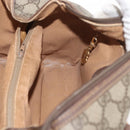 GUCCI GG Supreme Web Sherry Line Boston Bag PVC Beige Gold Auth ep14457-19