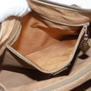 GUCCI GG Supreme Web Sherry Line Boston Bag PVC Beige Gold Auth ep14457-24