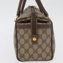 GUCCI GG Supreme Web Sherry Line Boston Bag PVC Beige Gold Auth ep14457-3