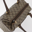 GUCCI GG Supreme Web Sherry Line Boston Bag PVC Beige Gold Auth ep14457-6