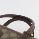 GUCCI GG Supreme Web Sherry Line Boston Bag PVC Beige Gold Auth ep14457-8