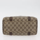 GUCCI GG Supreme Web Sherry Line Boston Bag PVC Beige Gold Auth ep14457-5
