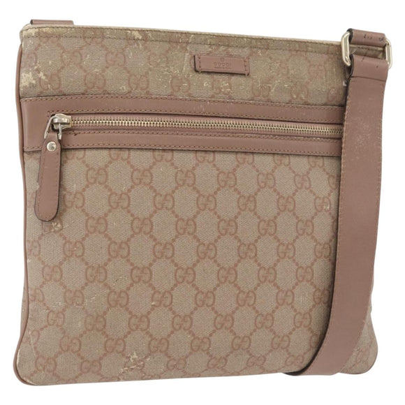GUCCI GG Supreme Shoulder Bag PVC Pink Gold 295257 Auth ep14460