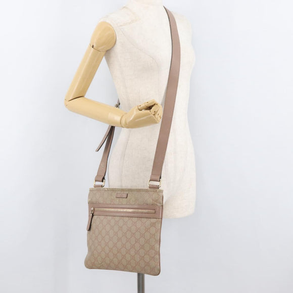 GUCCI GG Supreme Shoulder Bag PVC Pink Gold 295257 Auth ep14460