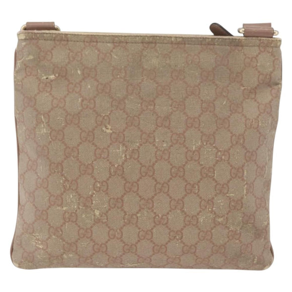 GUCCI GG Supreme Shoulder Bag PVC Pink Gold 295257 Auth ep14460