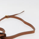 LOEWE Hand Bag Leather 2way Brown Gold Auth ep14461-9