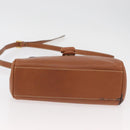 LOEWE Hand Bag Leather 2way Brown Gold Auth ep14461-5