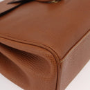 LOEWE Hand Bag Leather 2way Brown Gold Auth ep14461-10