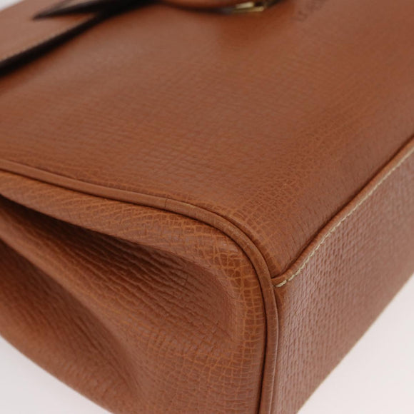 LOEWE Hand Bag Leather 2way Brown Gold Auth ep14461