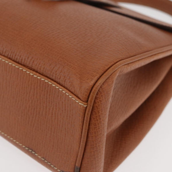 LOEWE Hand Bag Leather 2way Brown Gold Auth ep14461