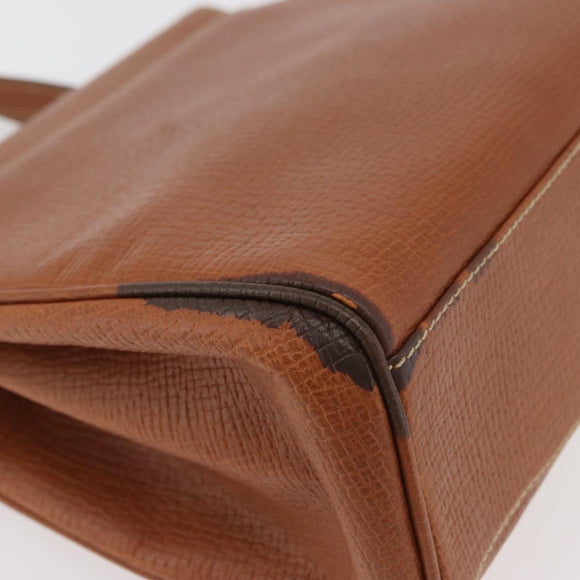 LOEWE Hand Bag Leather 2way Brown Gold Auth ep14461