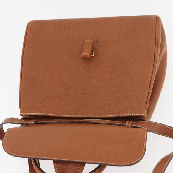 LOEWE Hand Bag Leather 2way Brown Gold Auth ep14461