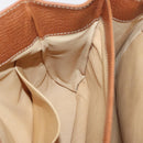 LOEWE Hand Bag Leather 2way Brown Gold Auth ep14461-23