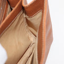LOEWE Hand Bag Leather 2way Brown Gold Auth ep14461-24
