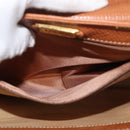LOEWE Hand Bag Leather 2way Brown Gold Auth ep14461-26