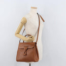 LOEWE Hand Bag Leather 2way Brown Gold Auth ep14461-27
