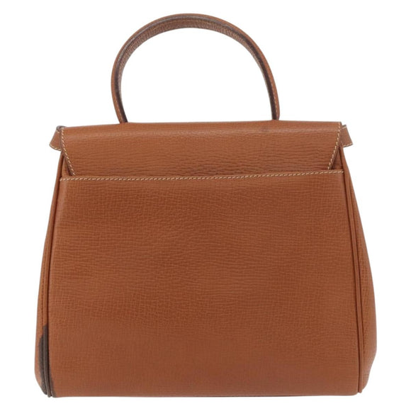 LOEWE Hand Bag Leather 2way Brown Gold Auth ep14461