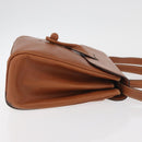 LOEWE Hand Bag Leather 2way Brown Gold Auth ep14461-3