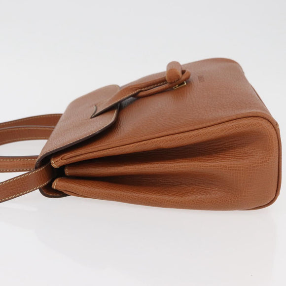 LOEWE Hand Bag Leather 2way Brown Gold Auth ep14461