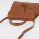 LOEWE Hand Bag Leather 2way Brown Gold Auth ep14461-6