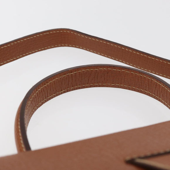 LOEWE Hand Bag Leather 2way Brown Gold Auth ep14461