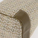 CELINE C Macadam Canvas Mini Boston Bag Khaki Silver Auth ep14462-9
