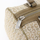 CELINE C Macadam Canvas Mini Boston Bag Khaki Silver Auth ep14462-10
