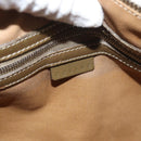 CELINE C Macadam Canvas Mini Boston Bag Khaki Silver Auth ep14462-17