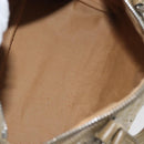 CELINE C Macadam Canvas Mini Boston Bag Khaki Silver Auth ep14462-11