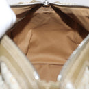 CELINE C Macadam Canvas Mini Boston Bag Khaki Silver Auth ep14462-18