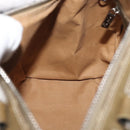 CELINE C Macadam Canvas Mini Boston Bag Khaki Silver Auth ep14462-19