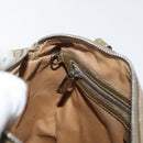 CELINE C Macadam Canvas Mini Boston Bag Khaki Silver Auth ep14462-20