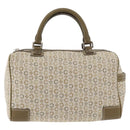 CELINE C Macadam Canvas Mini Boston Bag Khaki Silver Auth ep14462-13