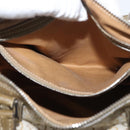 CELINE C Macadam Canvas Mini Boston Bag Khaki Silver Auth ep14462-21