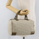 CELINE C Macadam Canvas Mini Boston Bag Khaki Silver Auth ep14462-22