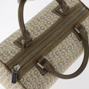 CELINE C Macadam Canvas Mini Boston Bag Khaki Silver Auth ep14462-6