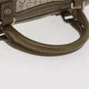 CELINE C Macadam Canvas Mini Boston Bag Khaki Silver Auth ep14462-7