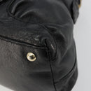 GUCCI Horsebit Hand Bag Leather Black Gold 189890 Auth ep14463-9