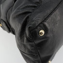 GUCCI Horsebit Hand Bag Leather Black Gold 189890 Auth ep14463-14